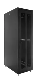 Шкаф телекоммуникационный напольный 42U 800x800 мм, перфорация/металл, черный, разборный (2 места), ЦМО ЭКОНОМ ШТК-Э-42.8.8-44АА-9005 (30545300574)