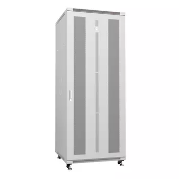 Шкаф телекоммуникационный напольный 42U 800x800, перфорация/металл, серый, разборный, Cabeus ND-05C-42U80/80 (ND-05C-42U80/80)