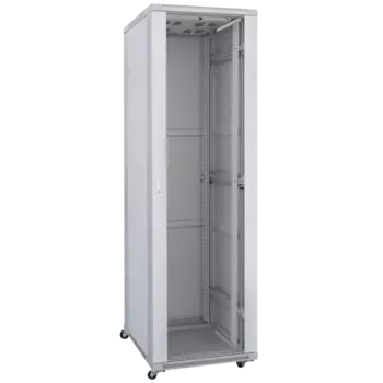 Шкаф телекоммуникационный напольный 47U 600x600 мм, стекло/металл, серый, SNR TFC (SNR-TFC-476060-GS-G-SF)