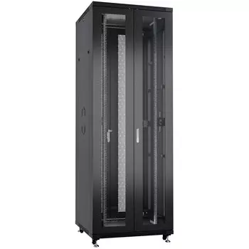 Шкаф телекоммуникационный напольный 47U 800x1200, перфорация/металл, черный, разборный, Cabeus ND-05C-47U80/120-BK (ND-05C-47U80/120-BK)