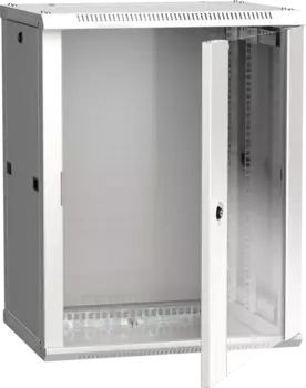 Шкаф телекоммуникационный настенный 12U 600x450 мм, стекло, серый, разборный, ITK LINEA W (LWR3-12U64-GF)