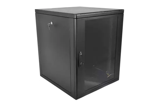 Шкаф телекоммуникационный настенный 12U 600x650 мм, стекло/металл, черный, разборный, ЦМО ШРН-Э ШРН-М-12.650-9005 (ШРН-М-12.650-9005)