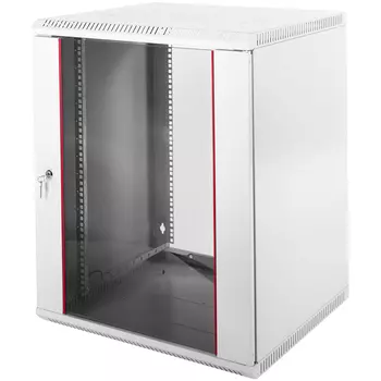 Шкаф телекоммуникационный настенный 15U 600x650 мм, стекло/металл, серый, разборный, ЦМО ШРН-Э ШРН-Э-15.650 (30144251506/30144233710)