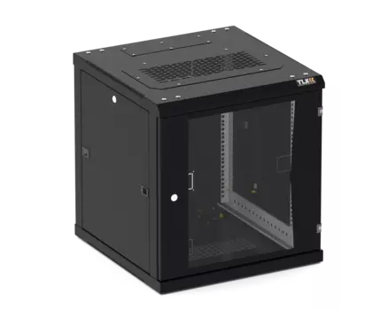Шкаф телекоммуникационный настенный 18U 600x600 мм, стекло/металл, черный, разборный, TLK TWC (TWC-186060-R-G-BK)