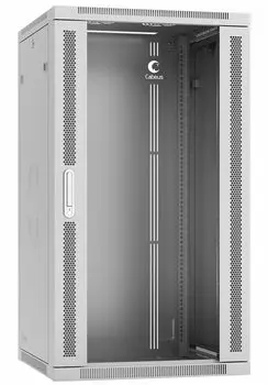 Шкаф телекоммуникационный настенный 22U 600x450, стекло/металл, серый, Cabeus SH-05F-22U60/45-R (SH-05F-22U60/45-R)