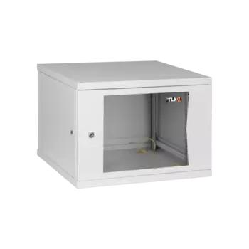 Шкаф телекоммуникационный настенный 6U 600x350 мм, стекло, серый, разборный, TLK Lite TWI-066035-R-G-GY