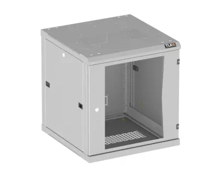 Шкаф телекоммуникационный настенный 6U 600x450 мм, стекло/металл, серый, разборный, TLK TWC (TWC-066045-R-G-GY)