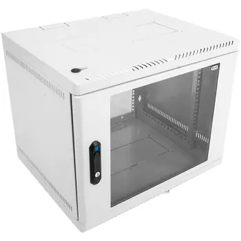 Шкаф телекоммуникационный настенный 6U 600x477 мм, стекло, серый, в сборе, ЦМО ШРН-6.480 (30144246503)