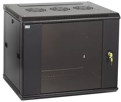 Шкаф телекоммуникационный настенный 6U 600x600 мм, стекло, черный, разборный, ITK LINEA W (LWR5-06U66-GF)