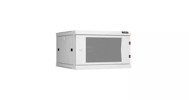 Шкаф телекоммуникационный настенный 6U 600x600, стекло/металл, серый, разборный, TLK Lite (TWI) TWI-066060-R-G-GY (TWI-066060-R-G-GY)