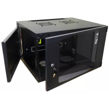 Шкаф телекоммуникационный настенный 9U 550x600 мм, стекло, черный, разборный, Lanmaster Next TWT-CBWNG-9U-6X6-BK