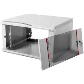 Шкаф телекоммуникационный настенный 9U 600x350 мм, стекло, серый, разборный, ЦМО ЭКОНОМ ШРН-Э-9.350 (30144251300)