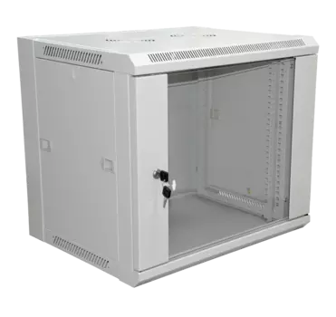 Шкаф телекоммуникационный настенный 9U 600x600 мм, стекло/металл, серый, NTSS ПРЕМИУМ (NTSS-W9U6060GS-2)