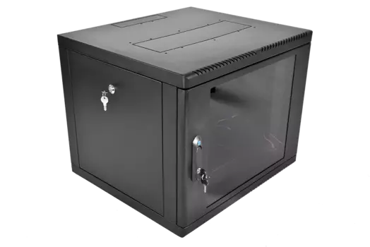 Шкаф телекоммуникационный настенный 9U 600x650 мм, стекло/металл, черный, разборный, ЦМО ШРН-М-9.650-9005 (ШРН-М-9.650-9005)