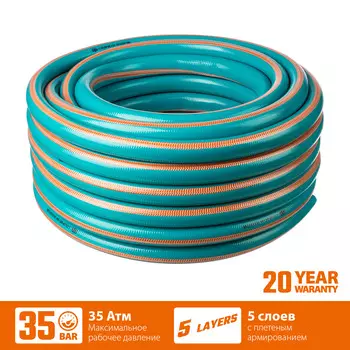 Шланг GRINDA PROLine EXPERT 5, ПВХ, поливочный, армированный, d = 1/2" (13 мм), присоединительный размер = 1/2" (13 мм), 15 м, 35 бар (429007-1/2-15)