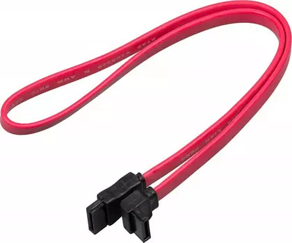 Шлейф SATA(7-pin)-SATA(7-pin), прямой/угловой, 45см, красный (TL-ATA-DATA-RA)