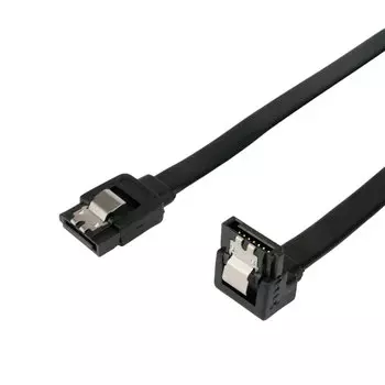 Шлейф SATA 7pin(M)-SATA 7pin(M) Cablexpert, 50 см, прямой/угловой, защелка, черный (CC-SATAM-DATA90-BL-50CM)