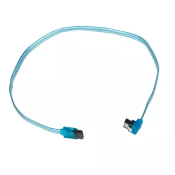 Шлейф SATA 7pin(M)-SATA 7pin(M) Cablexpert, 50 см, угловой/прямой, прозрачный/защелка, синий (CC-SATAM-DATA90-TR-50CM)