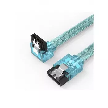Шлейф Vention SATA(7-pin)-SATA(7-pin), прямой/угловой, 50 см, голубой (KDDSD)