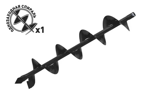 Шнек для мотобура Carver AG-152, однозаходный для грунта, 15 см, L= 80 см, диаметр соединения 2 см (01.003.00015)
