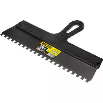 Шпатель Stayer PROFESSIONAL, зубчатый, лезвие 350мм, размер зубьев 8х8мм, нержавеющая сталь, для клея (1009-35-08)