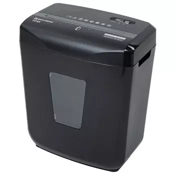 Шредер Brauberg 1018X, секретность P-4, 200 см/мин., перекрестный - 4 мм x 4 см, объем 18 л, кол-во листов до 10 шт., скрепки, скобы, карты, черный (532150)