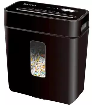 Шредер BURO BU-S630, секретность P-4, 225 см/мин., фрагменты - 4 мм x 3 см, объем 11 л, кол-во листов до 6 шт., скрепки, скобы, карты, черный (BU-S630)