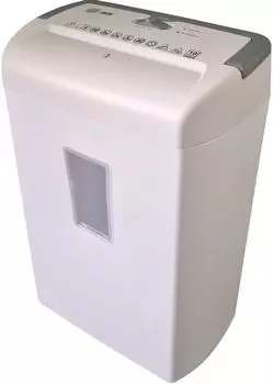 Шредер Cactus CS-SH-C3, секретность P-4, 180 см/мин., перекрестный - 5 мм x 1.8 см, объем 13 л, кол-во листов до 8 шт., скрепки, скобы, карты, CD, белый (CS-SH-C3)