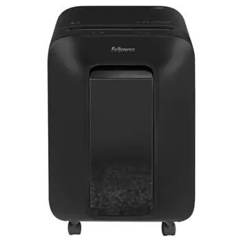 Шредер FELLOWES PowerShred LX201, секретность P-5, фрагменты - 2 мм x 1.2 см, объем 22 л, кол-во листов до 12 шт., скрепки, скобы, карты, черный (FS-50500)
