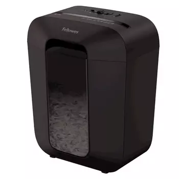 Шредер FELLOWES PowerShred LX45, секретность P-4, фрагменты - 4 мм x 3.7 см, объем 17 л, кол-во листов до 8 шт., скрепки, скобы, карты, черный (FS-44005)