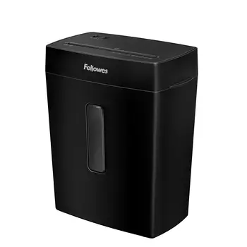 Шредер Fellowes Powershred P-42C, секретность P-4, 300 см/мин., перекрестный - 4 мм x 3.4 см, объем 15 л, кол-во листов до 8 шт., скрепки, скобы, карты, черный (FS-50125)