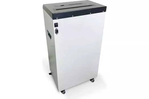 Шредер ГЕЛЕОС СП65-4, секретность 4/P-4, 4000 см/мин., фрагменты - 3.9 мм x 4 см, объем 65 л, кол-во листов до 30 шт., скрепки, скобы, карты, CD, белый (СП65-4)