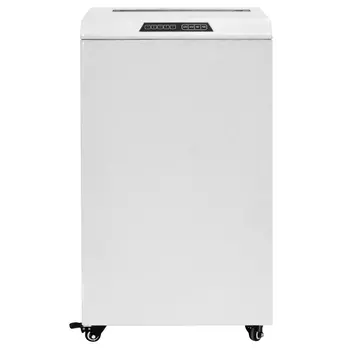 Шредер ГЕЛЕОС УА118-4, секретность 3/P-4, 360 см/мин., фрагменты - 3.9мм x 3см, 118л, 34 листов, скрепки, скобы, карты, CD, белый/черный (УА118-4)