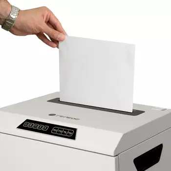 Шредер ГЕЛЕОС УО38-7, секретность 7/P-7, фрагменты - 1 мм x 2 мм, объем 38 л, кол-во листов до 6 шт., скрепки, скобы, белый (УО38-7)