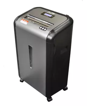 Шредер Jinpex JP-840C, секретность 3/P-4, 300 см/мин., фрагменты - 4 мм x 4 см, объем 26 л, кол-во листов до 20 шт., скобы, карты, CD