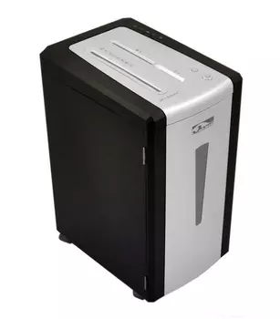 Шредер Jinpex JP-886C, секретность 4/P-5, 300 см/мин., фрагменты - 2 мм x 6 мм, объем 23 л, кол-во листов до 8 шт., скобы, карты, CD