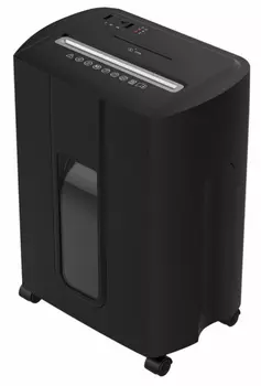 Шредер Office Kit S170, секретность P-3, 200 см/мин., перекрестный - 3.9 мм x 3.8 см, объем 22 л, кол-во листов до 15 шт., скрепки, скобы, карты, CD, черный (OK03938S170)