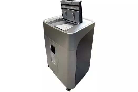 Шредер Office Kit SA300, секретность P-5, 180 см/мин., перекрестный - 1.9 мм x 1.5 см, объем 45 л, кол-во листов до 300 шт., скрепки, скобы, карты, серый/черный (OK1915SA300)