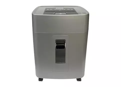 Шредер Office Kit SA375, секретность P-4, 270 см/мин., перекрестный - 3.8 мм x 1 см, объем 42 л, кол-во листов до 16 шт., скрепки, скобы, карты, CD, серый (OK3810SA375)