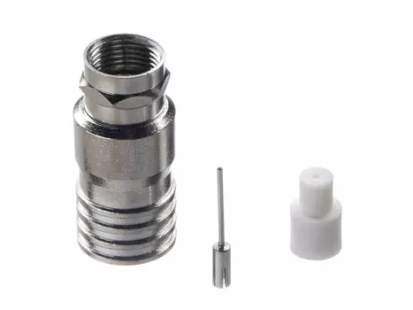 Штекер Netko Optima F(гайка) - RG-11(медь), с разборным пином, обжимной, серебристый (WL6035)