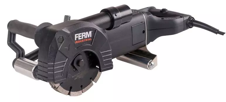 Штроборез Ferm WCM1001P, 2400Вт, количество рабочих дисков: 3, ⌀ диска: 150мм, 8000 об/мин, глубина до 43мм, ширина до 30мм, подключение пылесоса, кейс