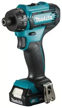 Шуруповерт Makita DF033DWAE, аккумуляторный, 30 нм, 1700 об/мин, 10.8V, 2 А·ч, Li-Ion, два акб, кейс, 1.1 кг