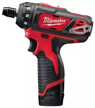 Шуруповерт Milwaukee M12 BD-202C, аккумуляторный, 30 Н·м, 1500 об/мин, 12V, 2 А·ч, Li-Ion, два акб, кейс, 1.2кг