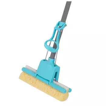 Швабра Рыжий кот MopC-15, отжим, ручка 1.04 м, насадок: 1 шт., синий/серый (002999)