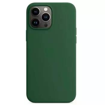 Силиконовый чехол с микрофиброй Red Line MagSafe для смартфона Apple iPhone 14 Pro Max, силикон/микрофибра, pine green (УТ000032616)