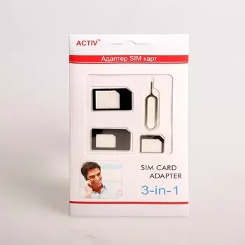 SIM адаптер Activ 3 в 1 (nano/micro/mini) (black)