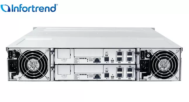 Система хранения Infortrend EonStor DS 2012 Gen2, 12x3.5"/2.5" SAS HS, 4x1Gb iSCSI, 2x460 Вт, 2U (DS2012R2C000B-8U32)