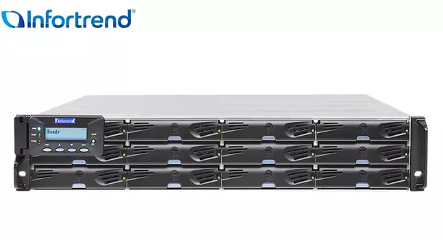 Система хранения Infortrend EonStor DS 3012, 12x3.5"/2.5" SATA/SAS HS, 4x1Gb iSCSI, 2x460W, 2U (DS3012GU0000C-8U30)