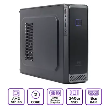 Системный блок Mastero Basic BC01, AMD Athlon 3000G 3.5 ГГц, 8Gb RAM, 240Gb SSD, DOS, черный (BC01-A3000-8S240)