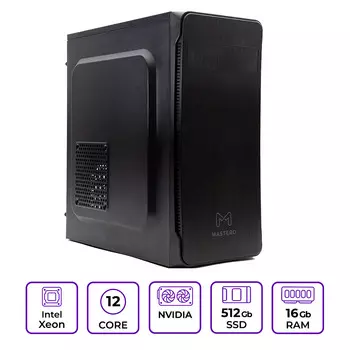 Системный блок Mastero Middle OT05, Intel Xeon 2670 v3 2.3 ГГц, 16Gb RAM, 512Gb SSD GeForce G210 512Mb, DOS, черный (OT05-I2670-16S512)